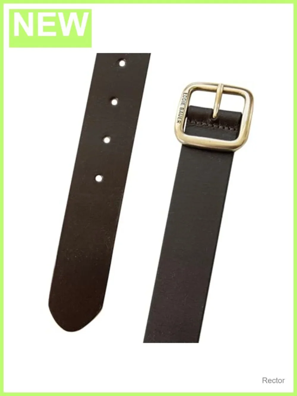 Genuine Buffalo Leather Belt with Brass Buckle, 1-3/8